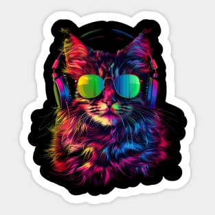 Cat DJ Hype Sticker